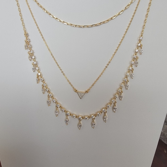 Layer Necklace CZ GP - Picture 3 of 6